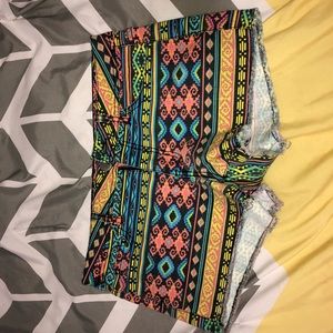 Jean shorts with multicolour design